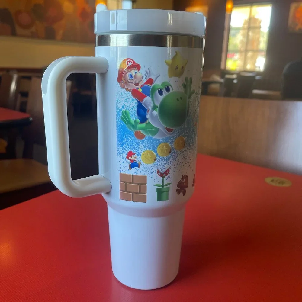 Custom Nintendo Super Mario Bros Tumbler 40 oz tumbler with hand…